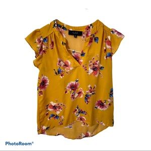 Mustard Floral Blouse